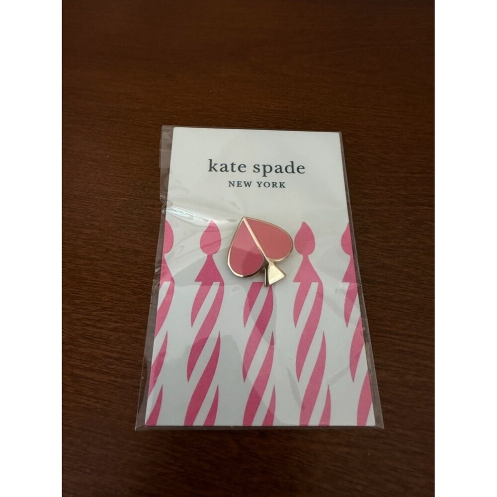 NEW Kate Spade Pink Enamel Birthday Pin